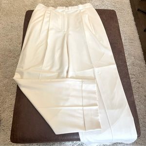 NWT THE ROW Lian Wide leg white/cream trouser pants. Size 12. Wool &…